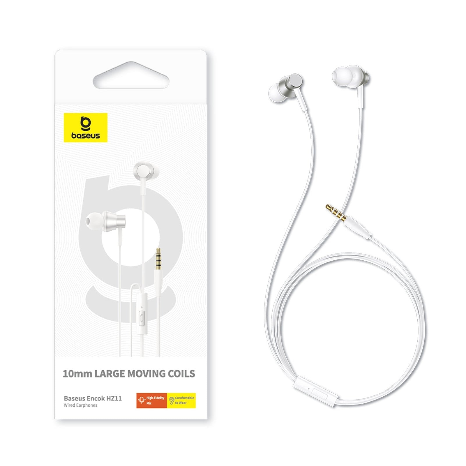 Sluchátka s mikrofonem Baseus Encok HZ11 3,5mm bílá