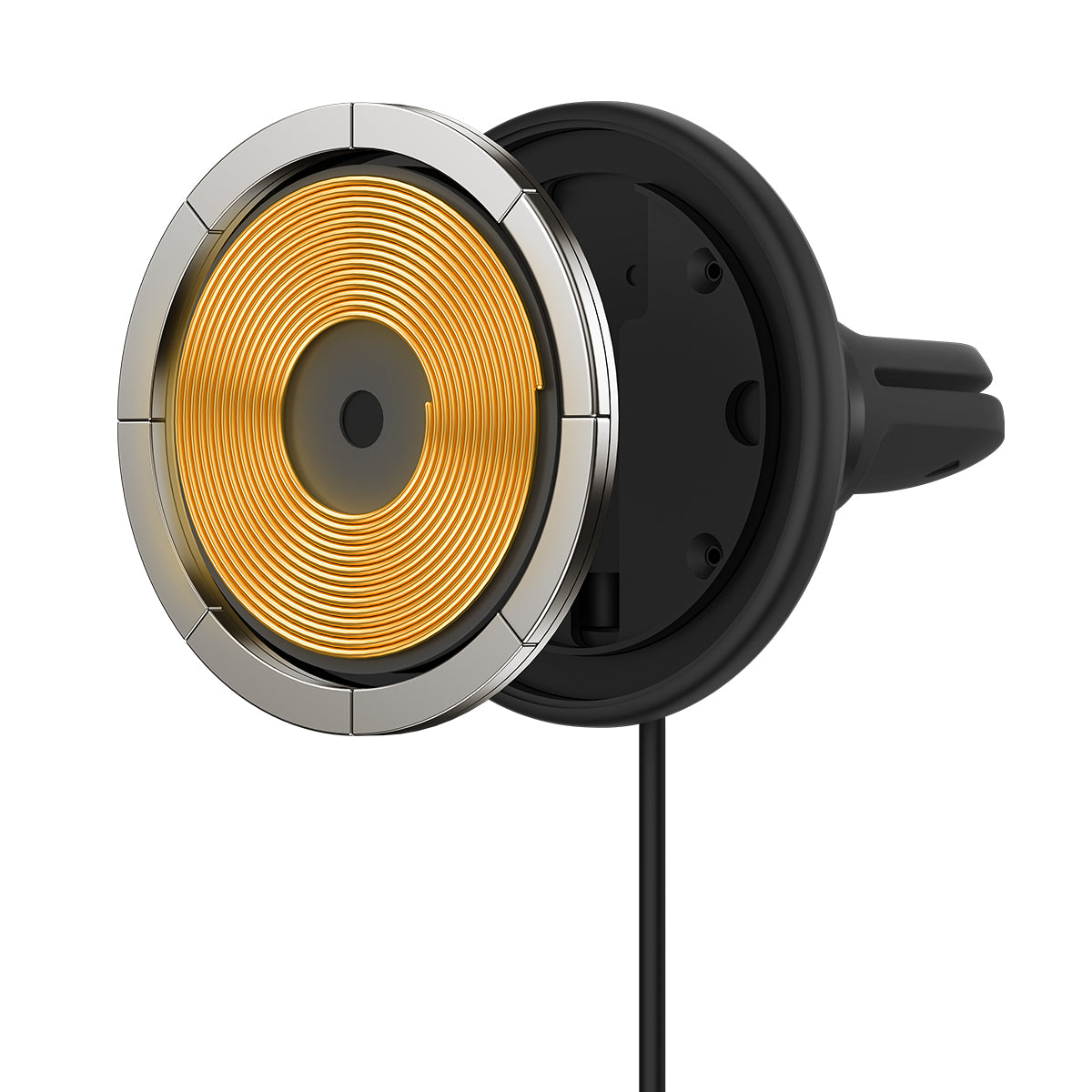 Držák do auta s magnetem Baseus do ventilační mřížky s nabíječkou USB-C 15W+25W černý