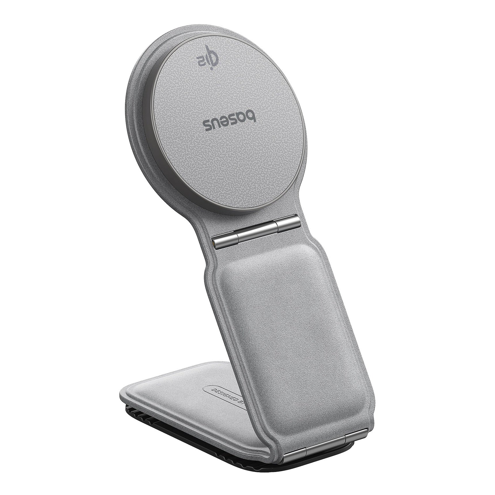 Držák do auta s bezdrátovým nabíjením Qi2 Baseus PrimeTrip C02 na palubní desku šedý