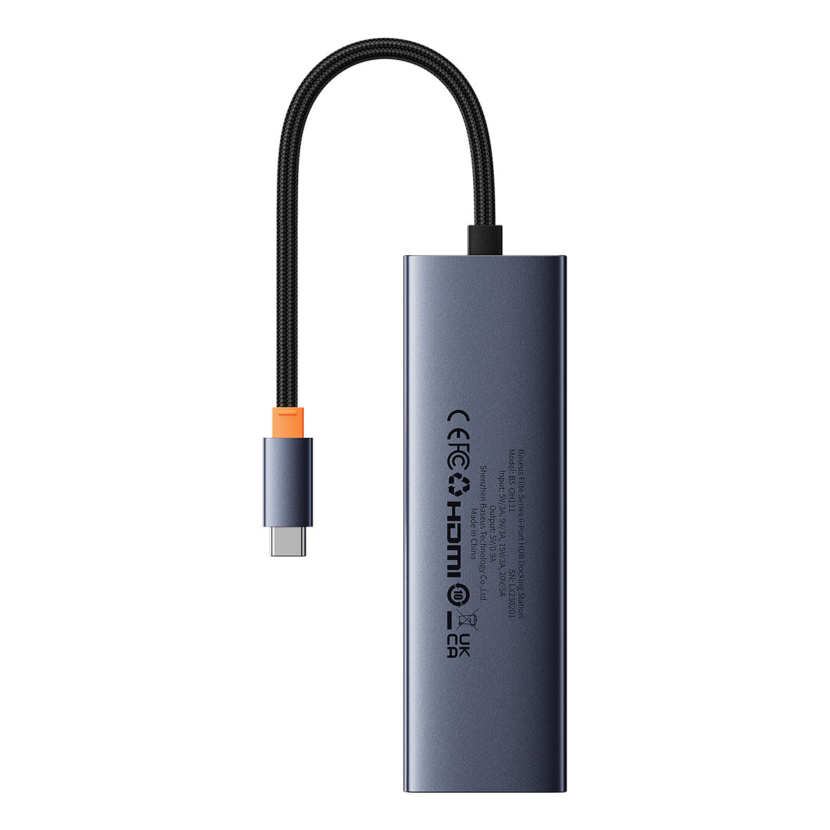 Dokovací stanice 6v1 Baseus Ultra Joy 100W 1xUSB-C, 3xUSB, 1xHDMI, 1xRJ45 šedá