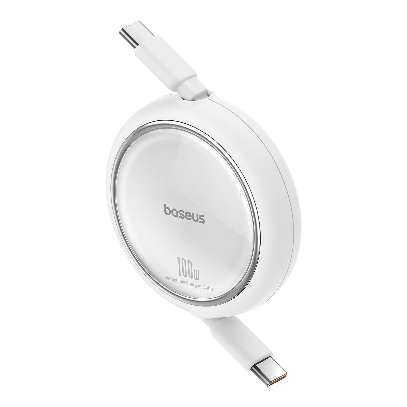 Navíjecí kabel Baseus Free2Draw USB-C/USB-C 1m 100W bílý