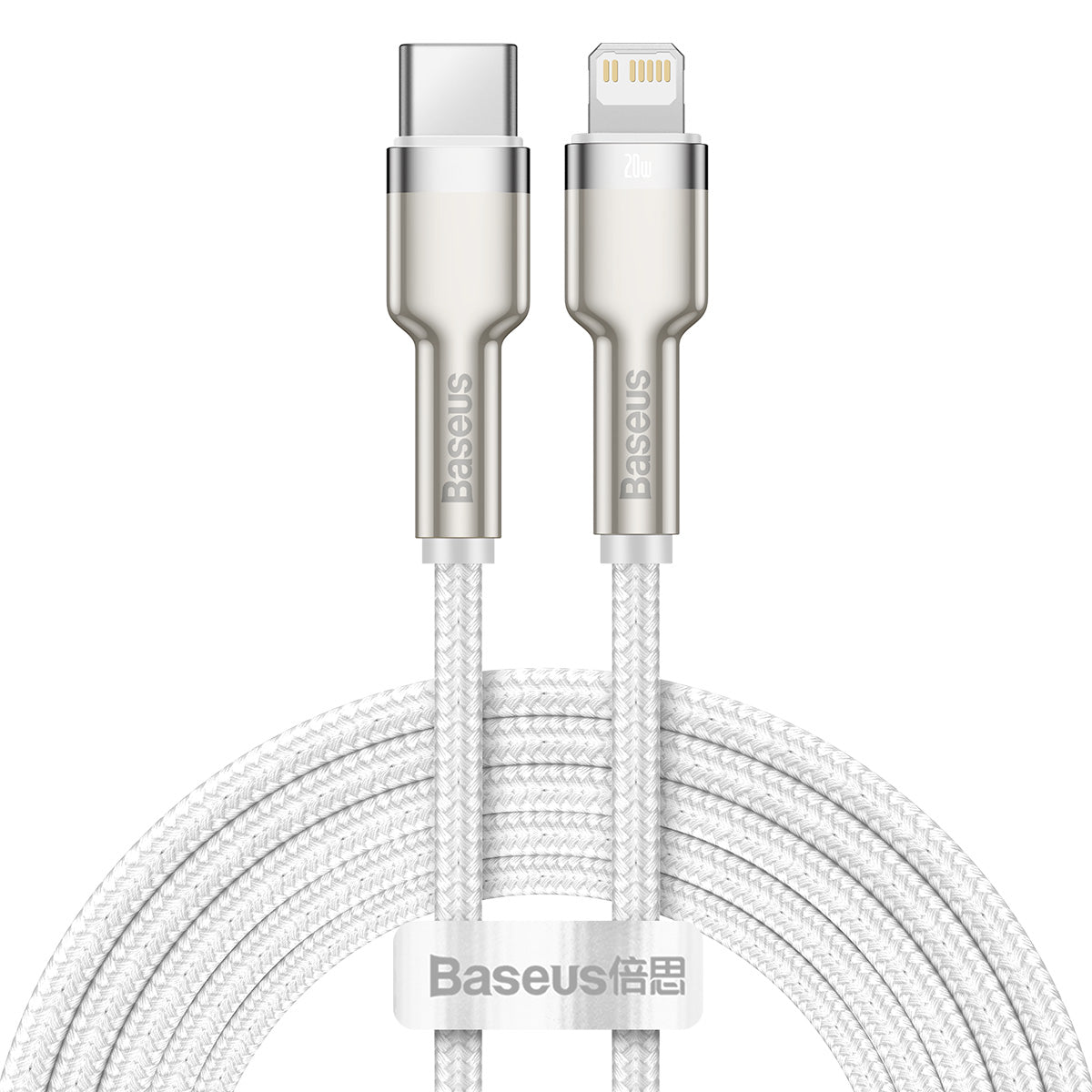 Kabel Baseus Cafule USB-C/Lightning 2m 20W bílý