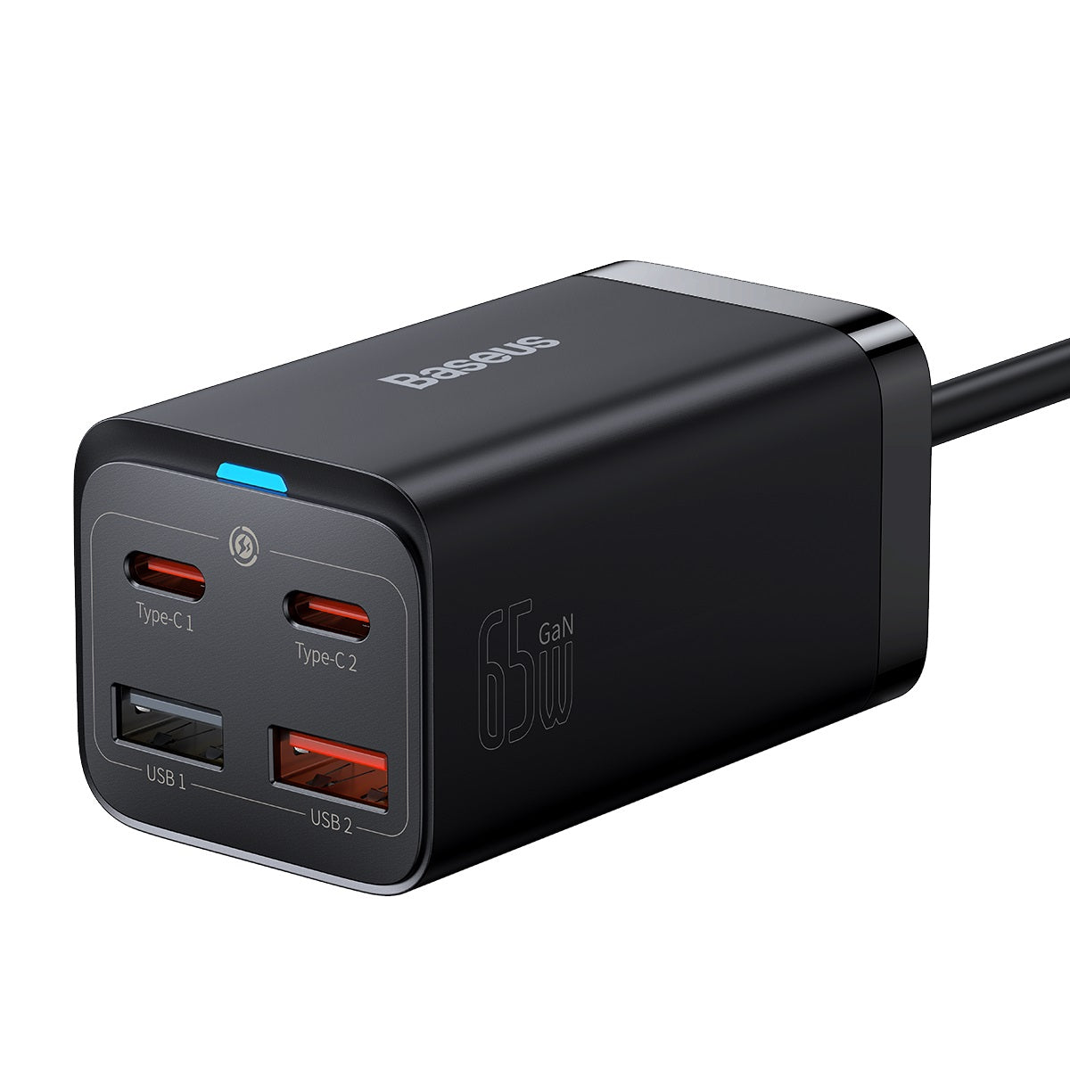 Nabíječka do sítě Baseus GaN3 Pro 65W, 2xUSB, 2xUSB-C černá