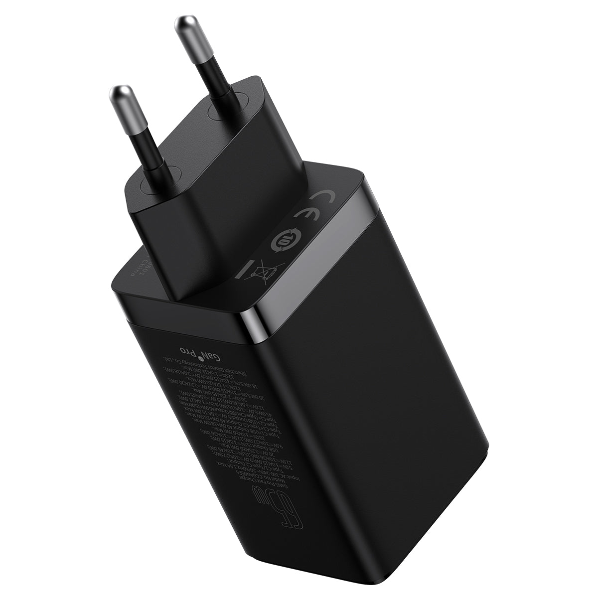 Nabíječka do sítě Baseus GaN5 Pro 65W s USB-C/USB-C kabelem 100W 1m, 1xUSB, 2xUSB-C černá