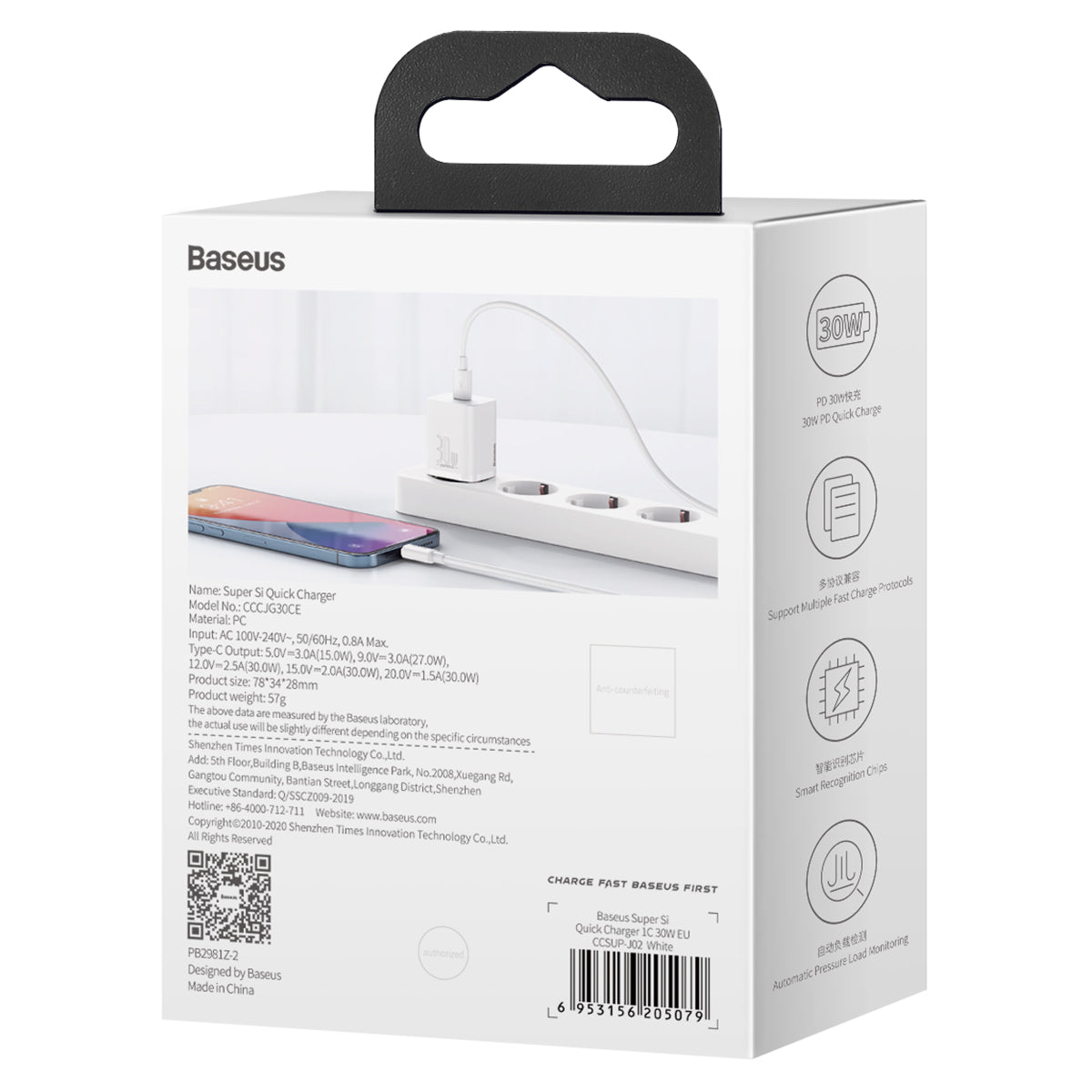 Nabíječka do sítě Baseus Super Si 30W, 1xUSB-C bílá