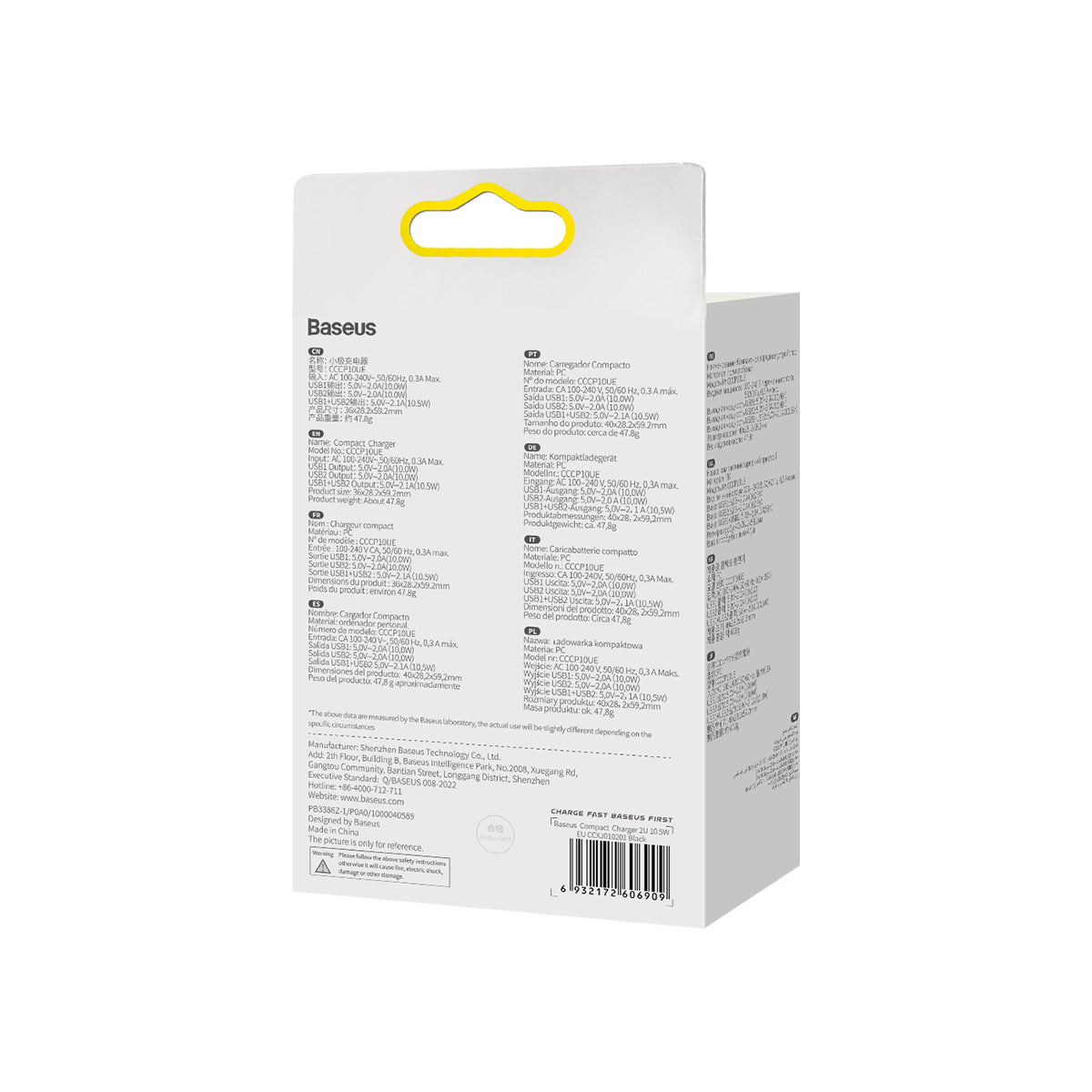 Nabíječka do sítě Baseus Compact 10W, 2xUSB černá