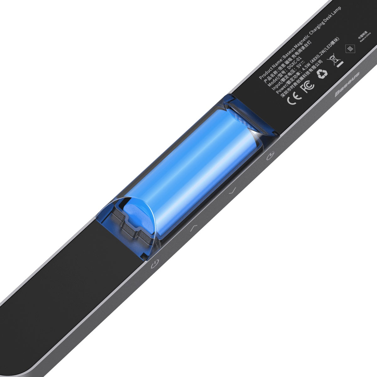 Nabíjecí magnetická stolní LED lampa Baseus s plynulým stmíváním šedá