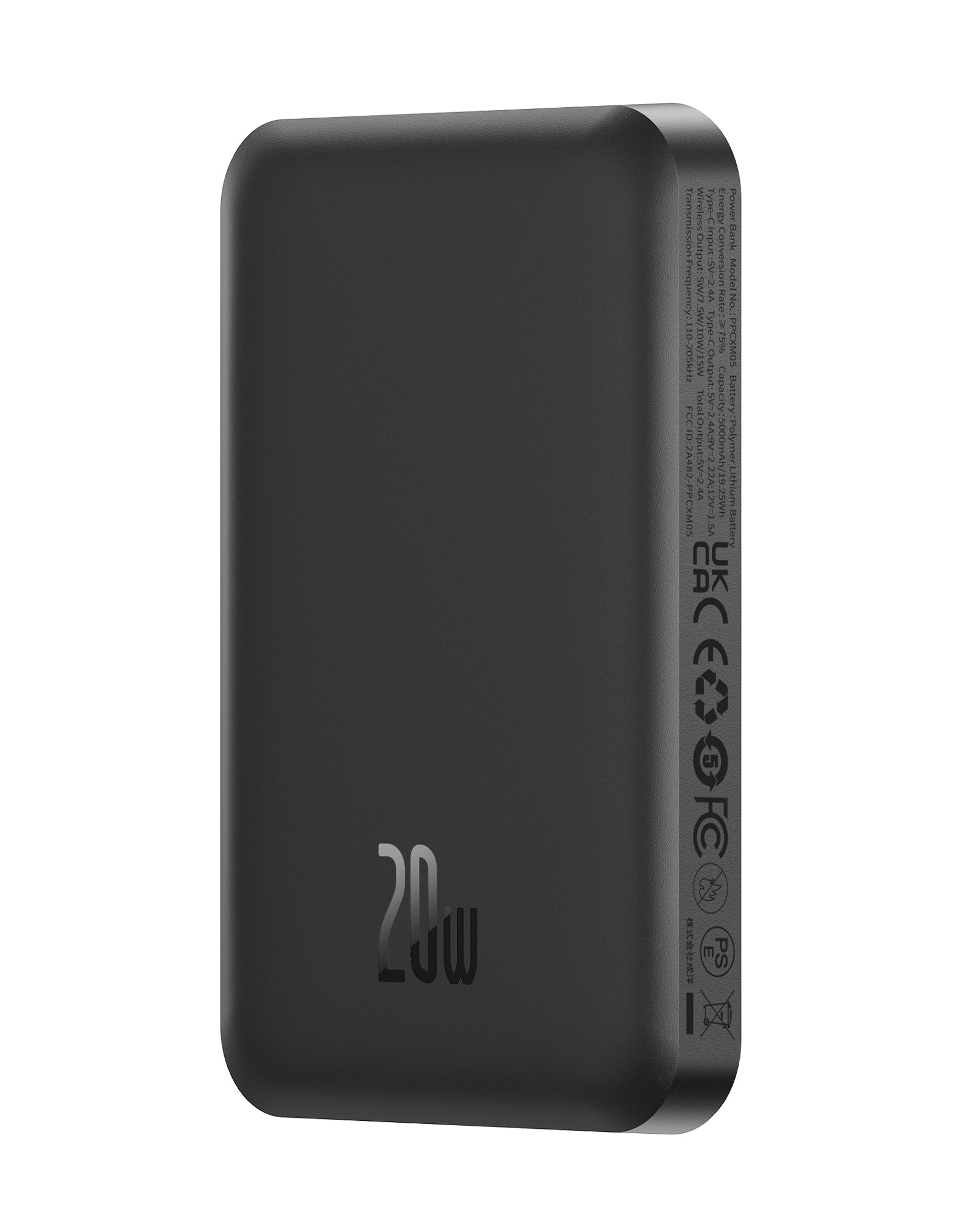 Bezdrátová powerbanka Baseus Magnetic Mini 5000mAh, 20W černá