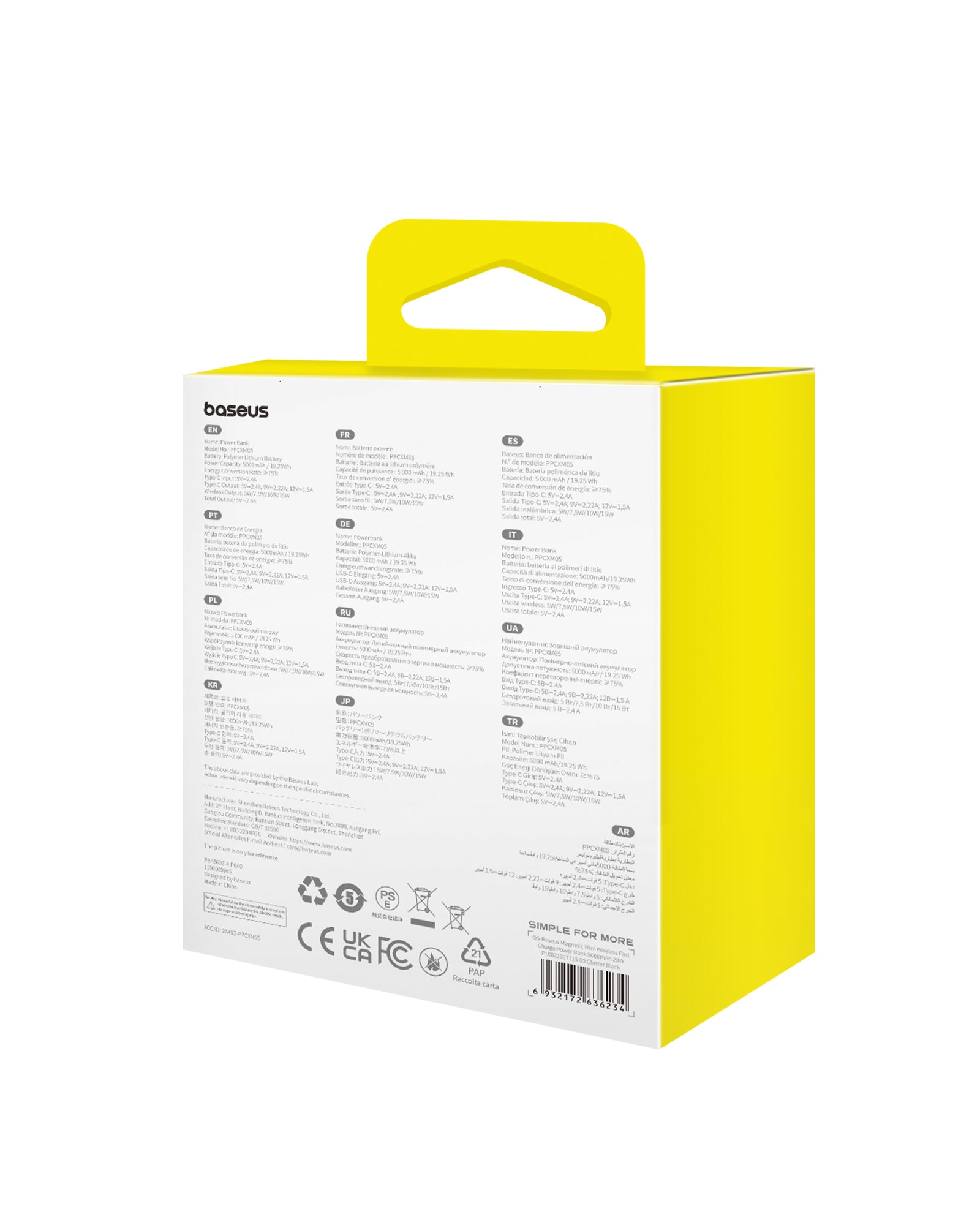 Bezdrátová powerbanka Baseus Magnetic Mini 5000mAh, 20W černá