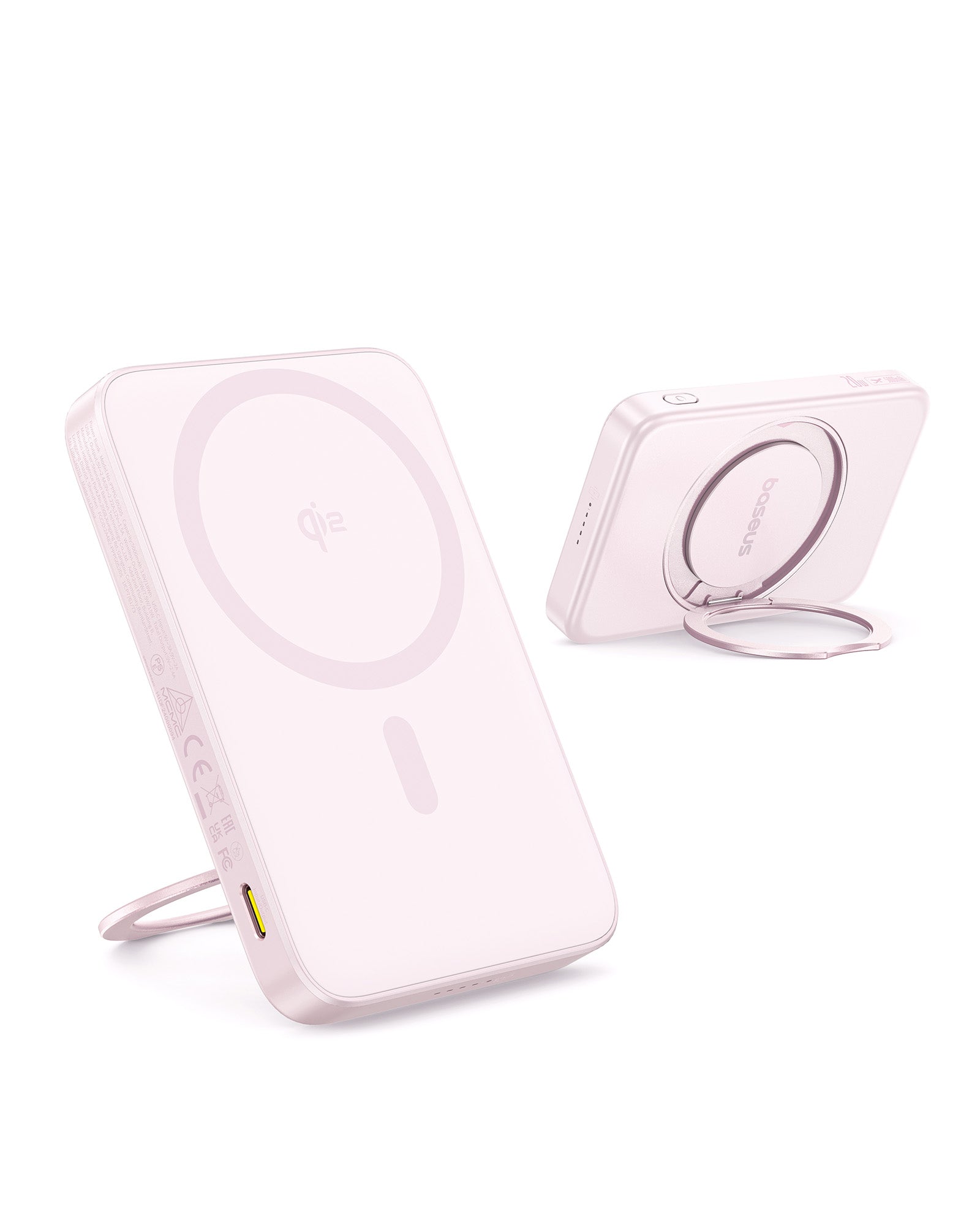 Bezdrátová powerbanka Baseus PicoGo Qi2 5000mAh, 20W růžová