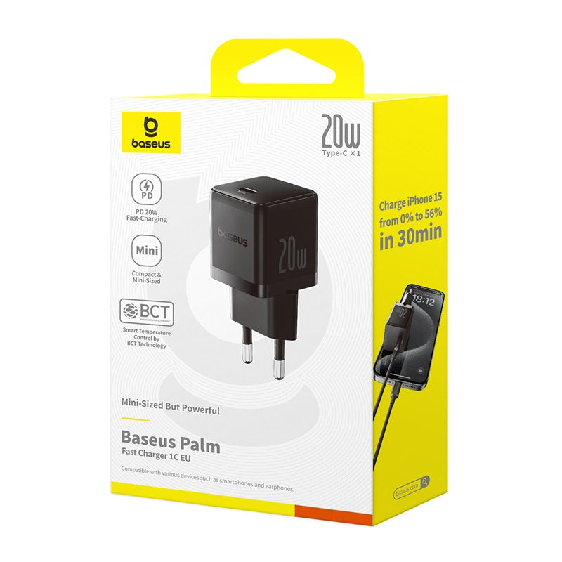 Nabíječka do sítě Baseus Palm 20W, 1xUSB-C černá