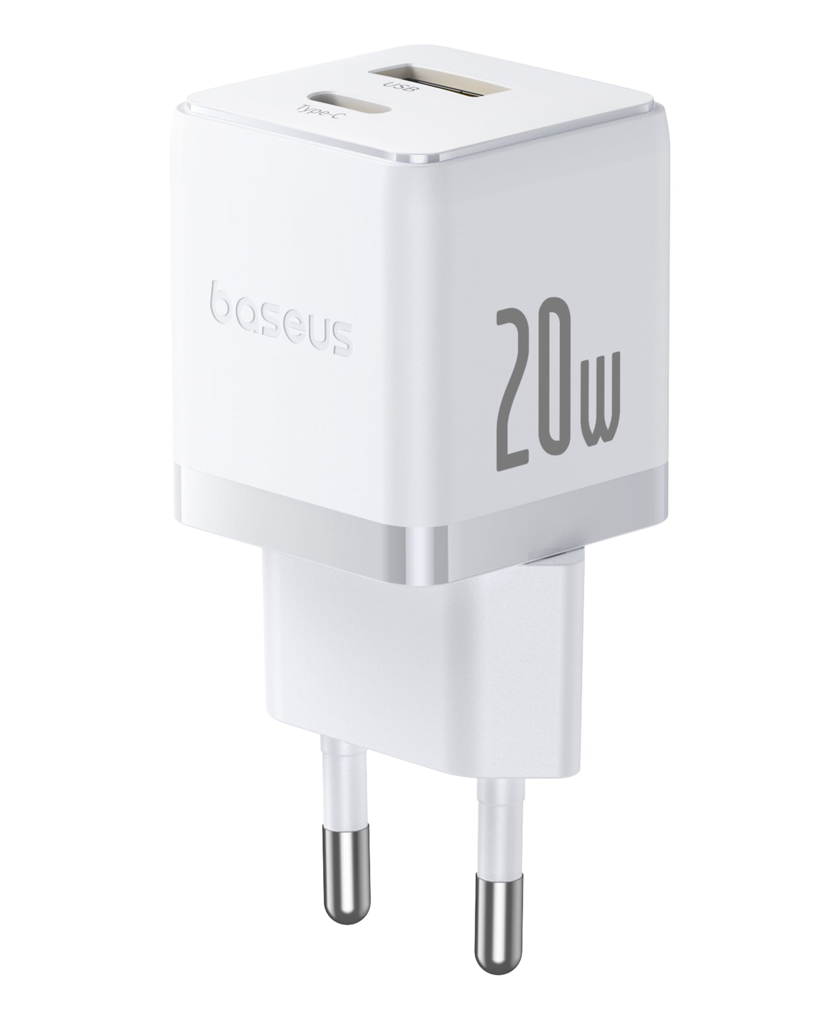 Nabíječka do sítě Baseus Palm 20W, 1xUSB, 1xUSB-C bílá