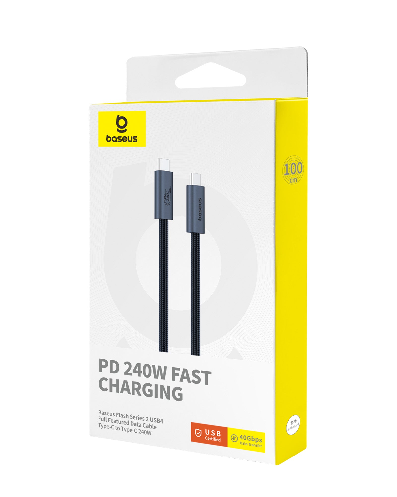 Kabel Baseus Flash USB-C/USB-C 1m 240W černý