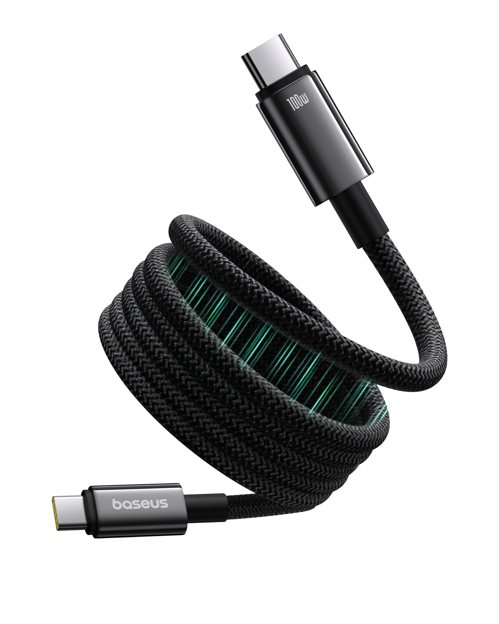 Magnetický kabel Baseus Tungsten Gold USB-C/USB-C 1m 100W černý