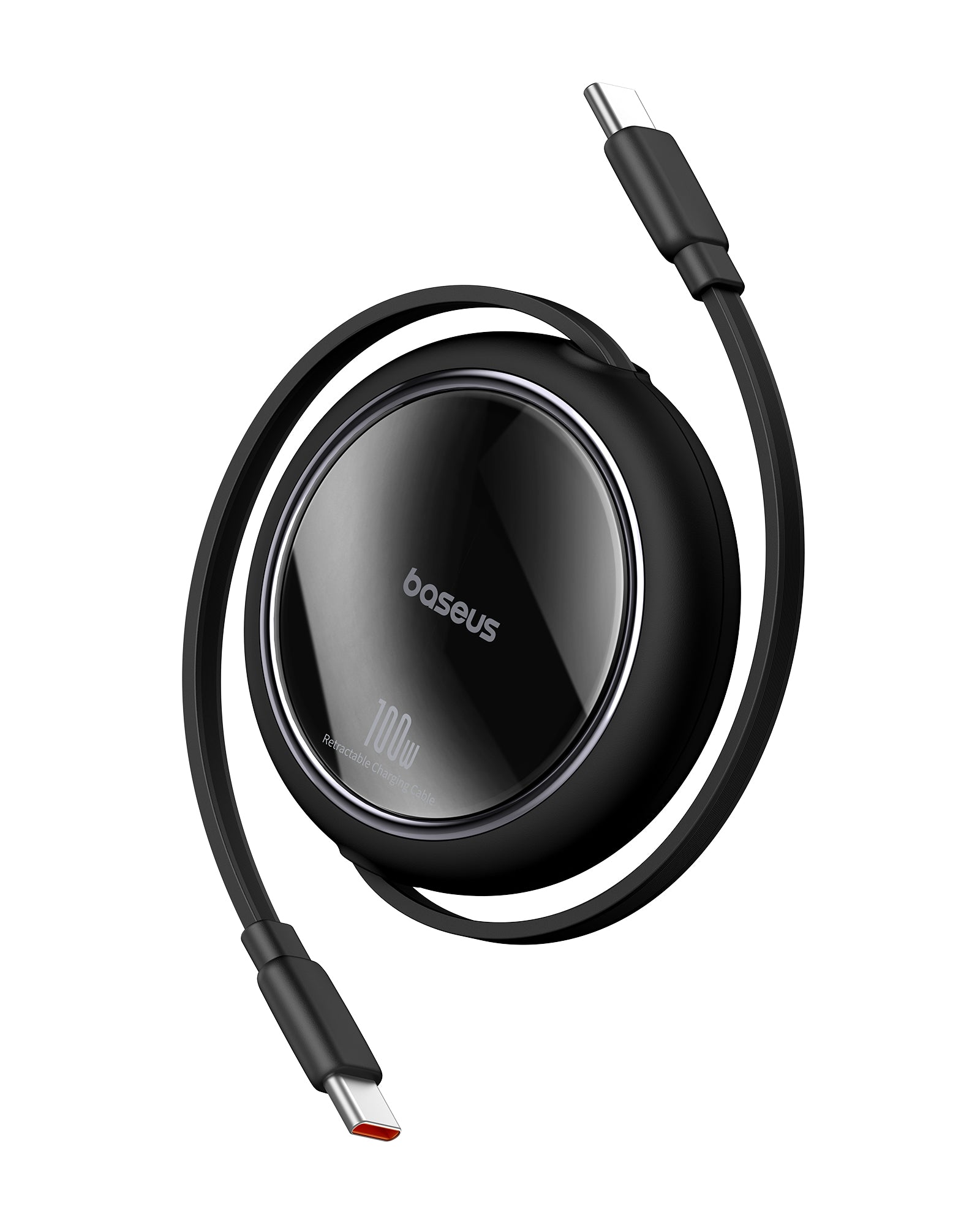 Navíjecí kabel Baseus Free2Draw USB-C/USB-C 1m 100W černý