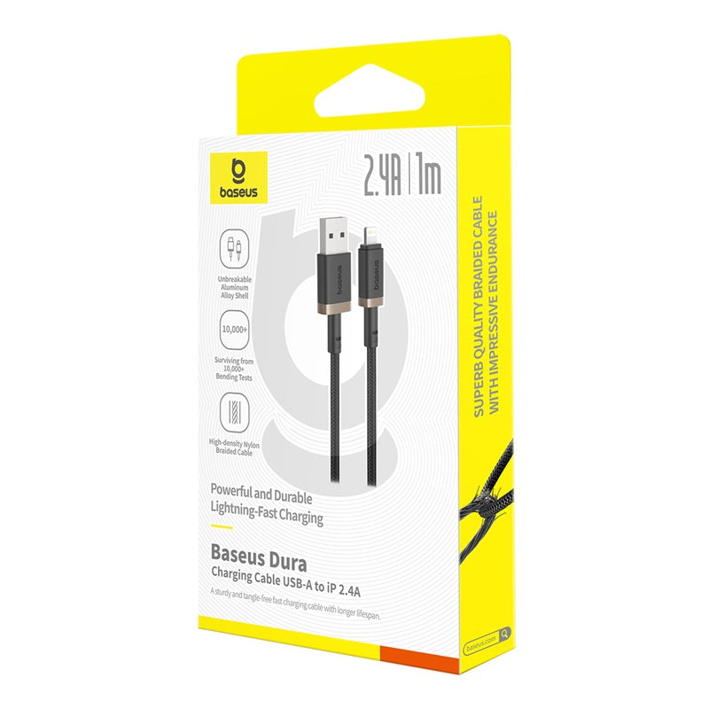 Kabel Baseus Dura USB/Lightning 1m 2,4A černo zlatý