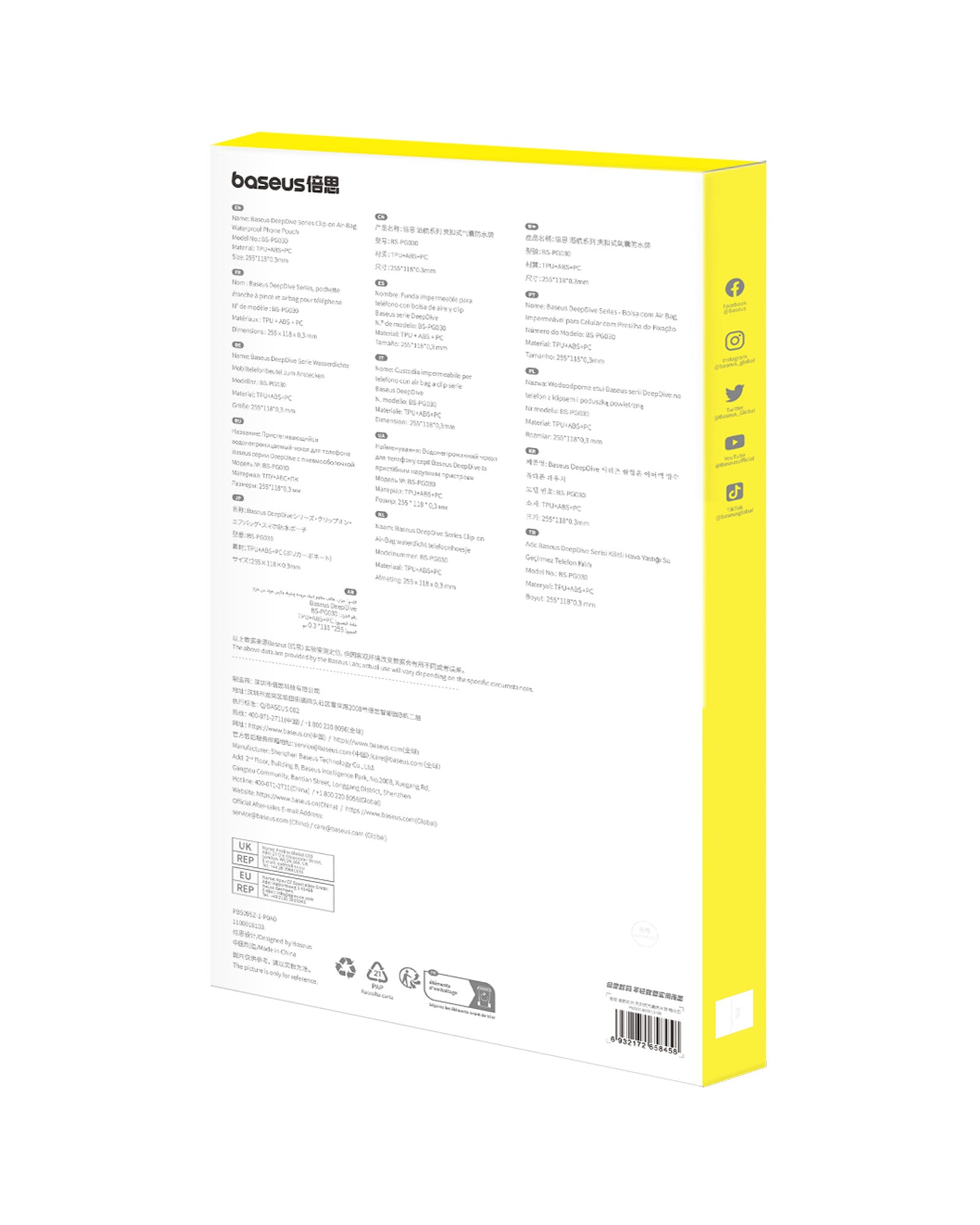 Vodotěsné pouzdro Baseus DeepDive bílé