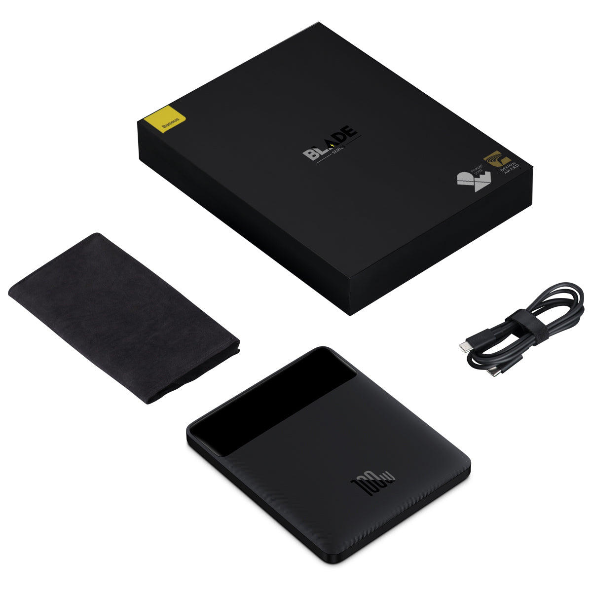 Powerbanka Baseus Blade 20000mAh, 100W s kabelem USB-C/USB-C černá
