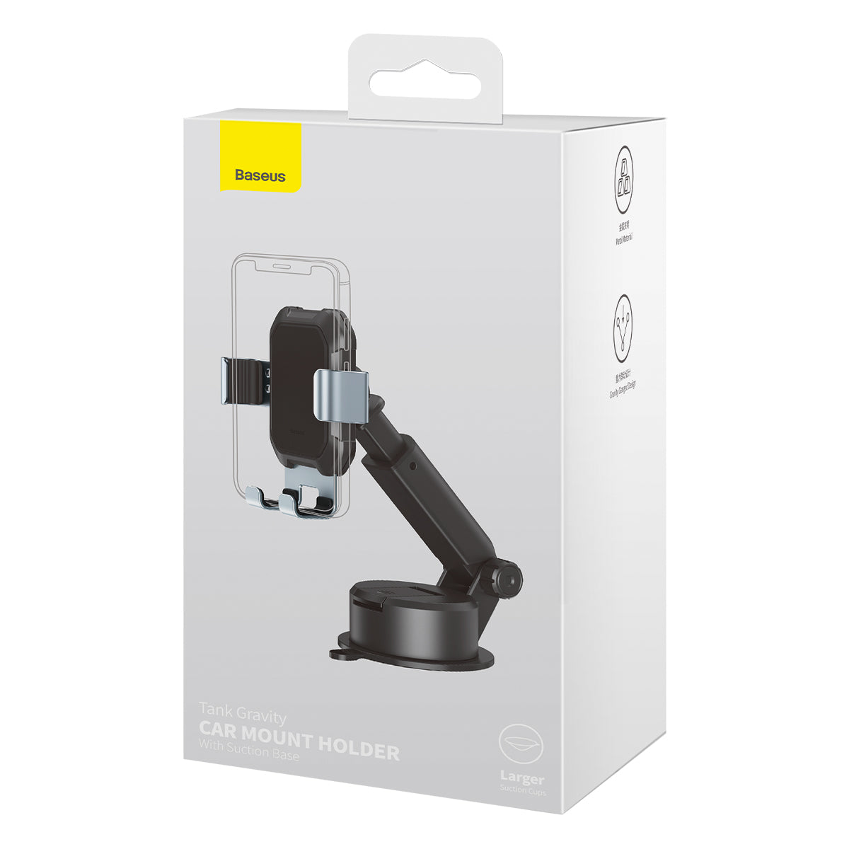 Držák do auta Baseus Tank Gravity s přísavkou černý